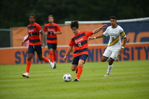 Colin Biros scored Syracuse's first goal of the season in the 65th minute Friday.  