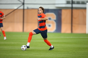 Christian Curti scored Syracuse's last goal in its 2-0 season-opening win over Drexel.