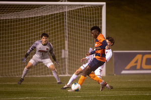 DeAndre Kerr notched two goals in the Orange’s 3-1 win over Virginia — Syracuse’s first conference win since 2019. 
