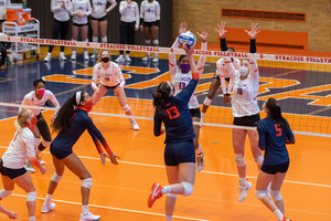 In total, the front row players finished with 22 kills and 19 total blocks on the day to propel the team to a win. 