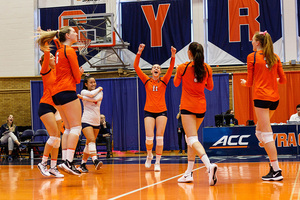 Syracuse recorded a .344 hitting percentage in the third and final set. 