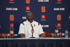 Syracuse head coach Dino Babers commented on Taj Harris’ departure from the team and a missed call from the referees after the Orange’s 33-30 loss to FSU.